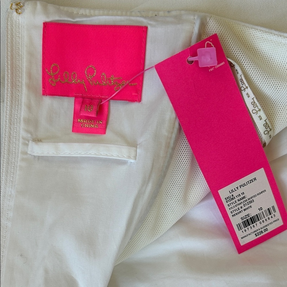 Lilly Pulitzer Kylo White Strapless Romper/Dress | 10 - Picture 7 of 7